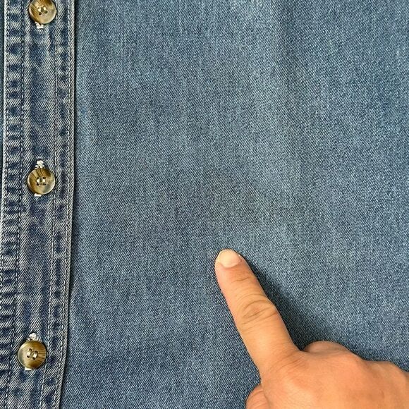 Bobbie Brooks Vintage Blue Denim Embroidered Button Down Shirt - Picture 10 of 11